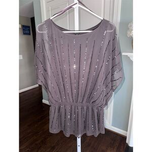 Black by Saks Fifth‎ Avenue Women's Beaded Sequin Blouse Size M